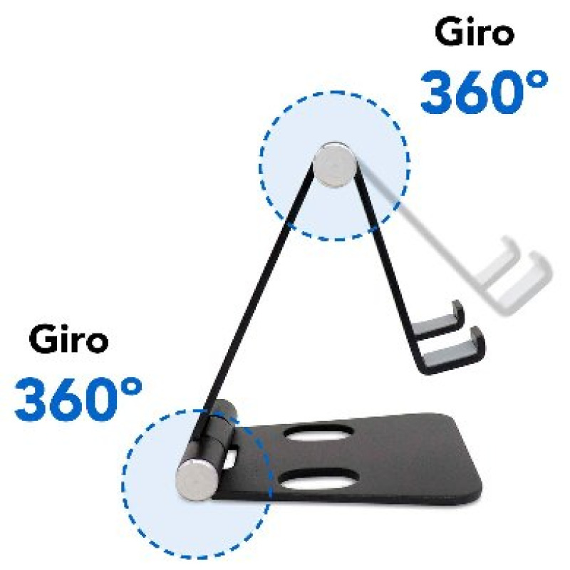 SOPORTE BROBOTIX PARA CELULAR O TABLETA, ALUMINIO, PLEGABLE, NEGRO image 5