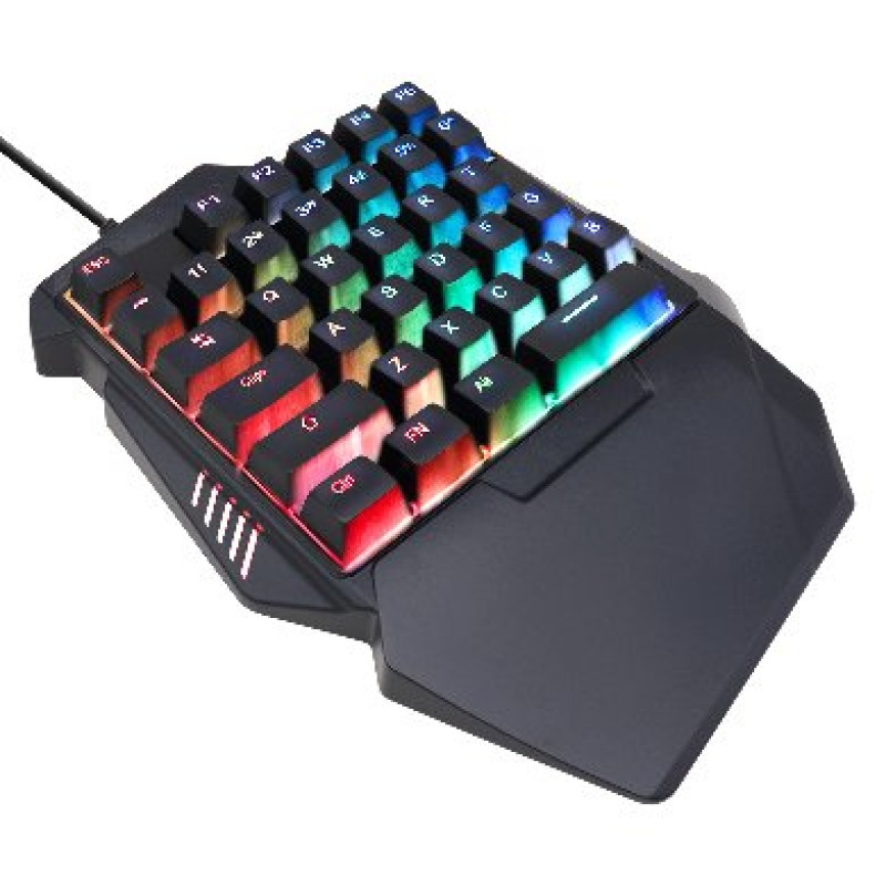 TECLADO BROBOTIX GAMER, ALAMBRICO USB, RGB, ONE HAND, NEGRO image 4