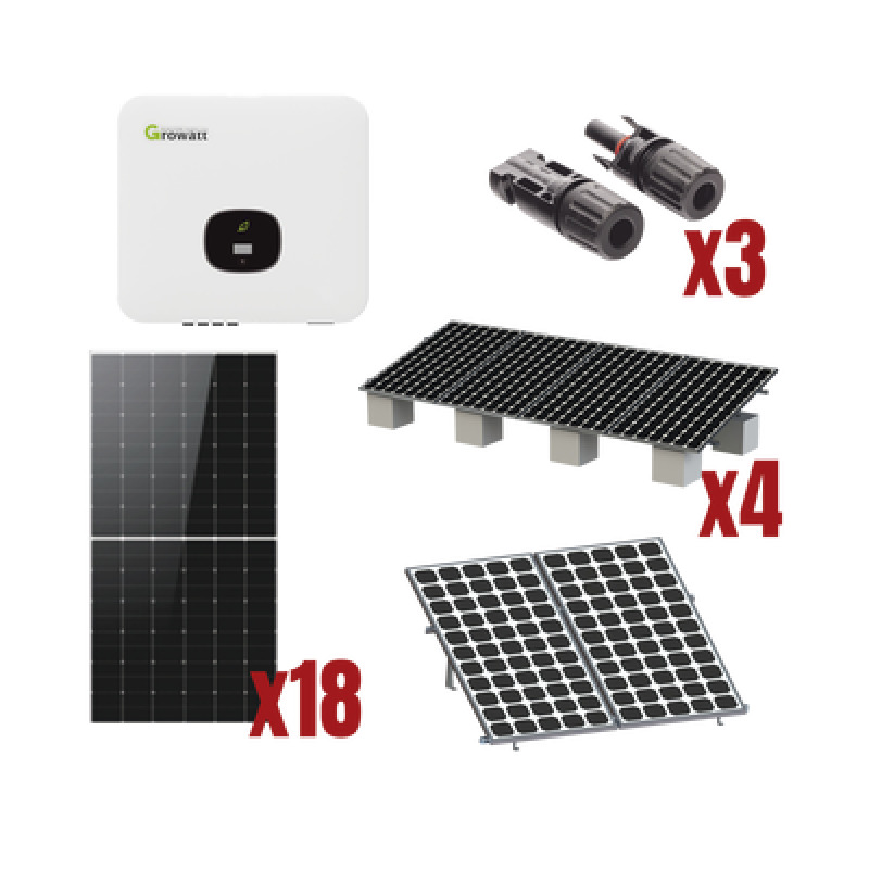 Kit Solar Interconexion  / 10kW  220Vca / Inversor GROWATT / Montaje Incluido  
