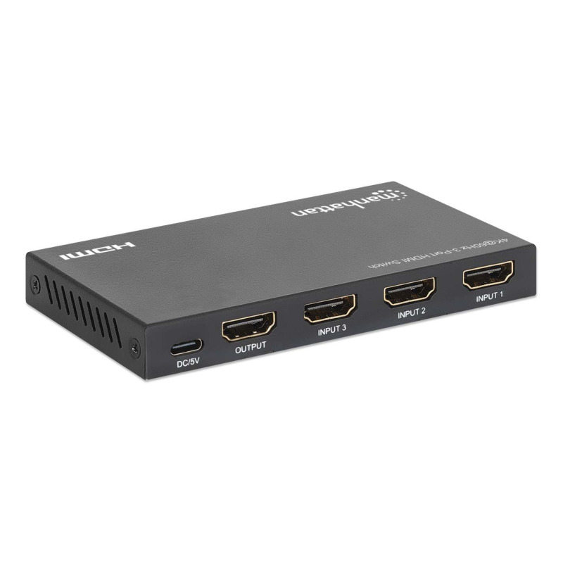 SPLITTER/MANHATTAN/208222/SWITCH HDMI 4K@60HZ, 3 ENTRADAS COMPACTO NEGRO image 8