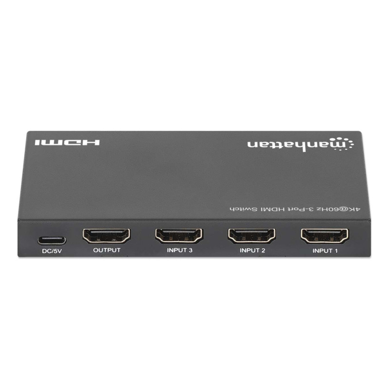 SPLITTER/MANHATTAN/208222/SWITCH HDMI 4K@60HZ, 3 ENTRADAS COMPACTO NEGRO image 9