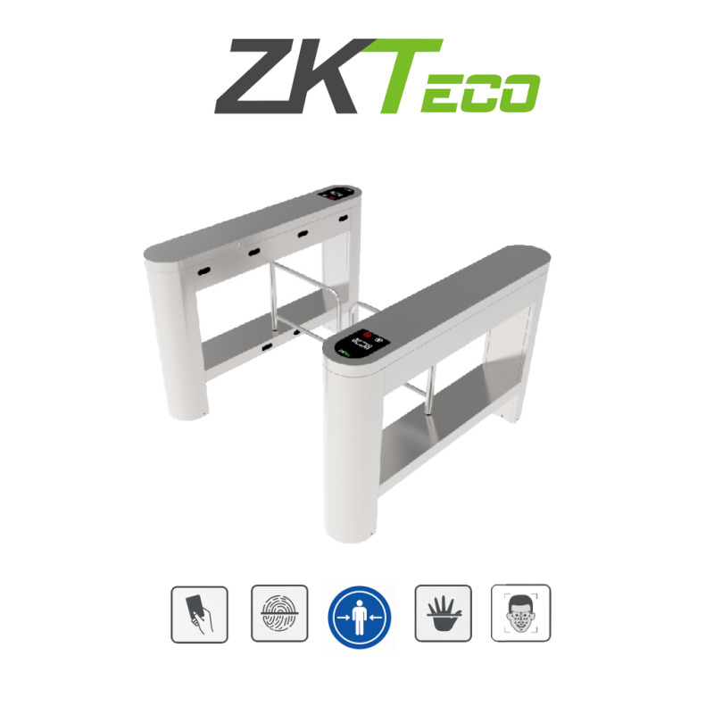 ZKTECO PROENTRANCE SB01FP - Barrera Peatonal de Acero Inoxidable un Carril de Alto Flujo / 30 personas x minuto / Carril 104.5 cm / Incluye 2 lectores de Huella FR1500 y / #Remate Panel inBio206Pro / Requiere Licencia / 01 pz en IZTACALCO / #Remate