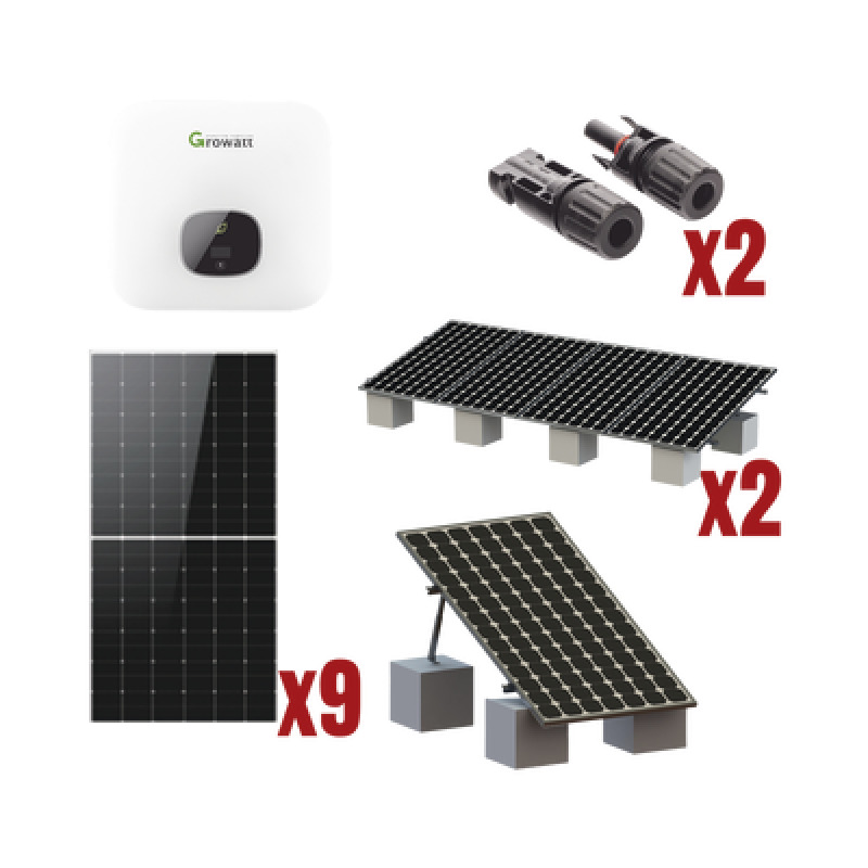 Kit Solar Interconexion  / 5kW  220Vca / Inversor GROWATT / Montaje Incluido  