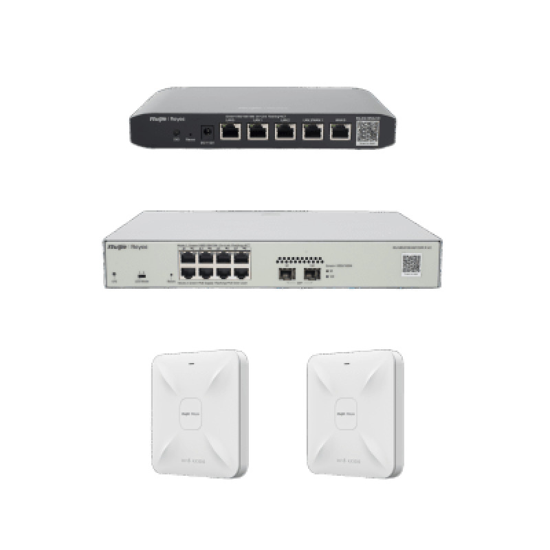 Solución Completa de Red para hasta 100 Clientes y hasta 2 servicios de Internet Ideal para Iniciar un Proyecto de Hotelería u Oficina