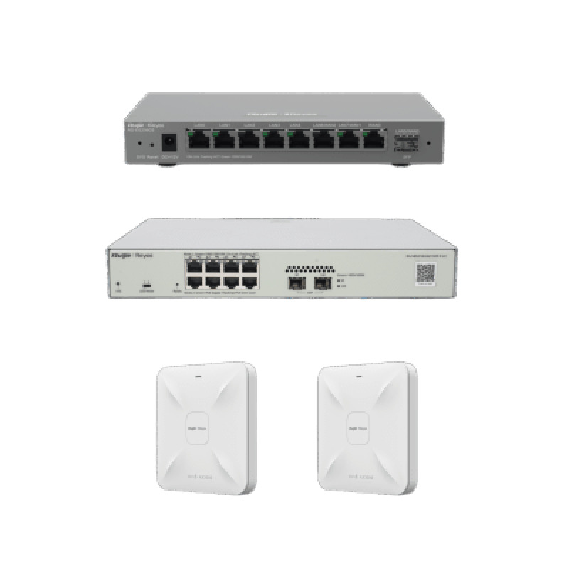 Solución Completa de Red para hasta 200 Clientes y hasta 4 servicios de Internet Ideal para Iniciar un Proyecto de Hotelería u Oficina