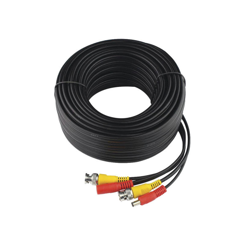 Cable coaxial  BNC RG59   Alimentación / SIAMÉS / 30 Metros / 100  COBRE / Para Cámaras 4K  / Uso interior y exterior