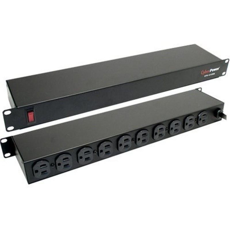 PDU Básico Para Distribución de Energía Con 10 Tomas NEMA 515R Traseras 1UR 15 Amp 120 Vca
