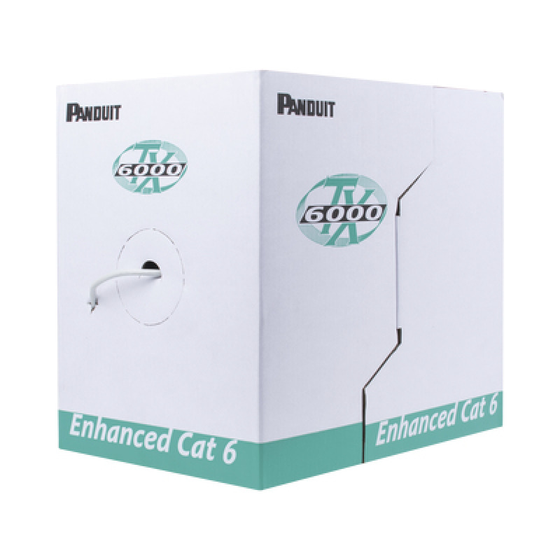 Bobina de Cable UTP 305 m de Cobre TX6000 PanNet Reelex Gris Internacional Categoría 6 Mejorado 23 AWG PVC CM de 4 pares