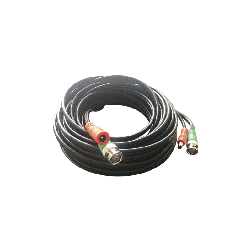 Cable coaxial  BNC RG59   Alimentación / SIAMÉS / 10 Metros / 100  COBRE / Para Cámaras 4K  / Uso interior y exterior