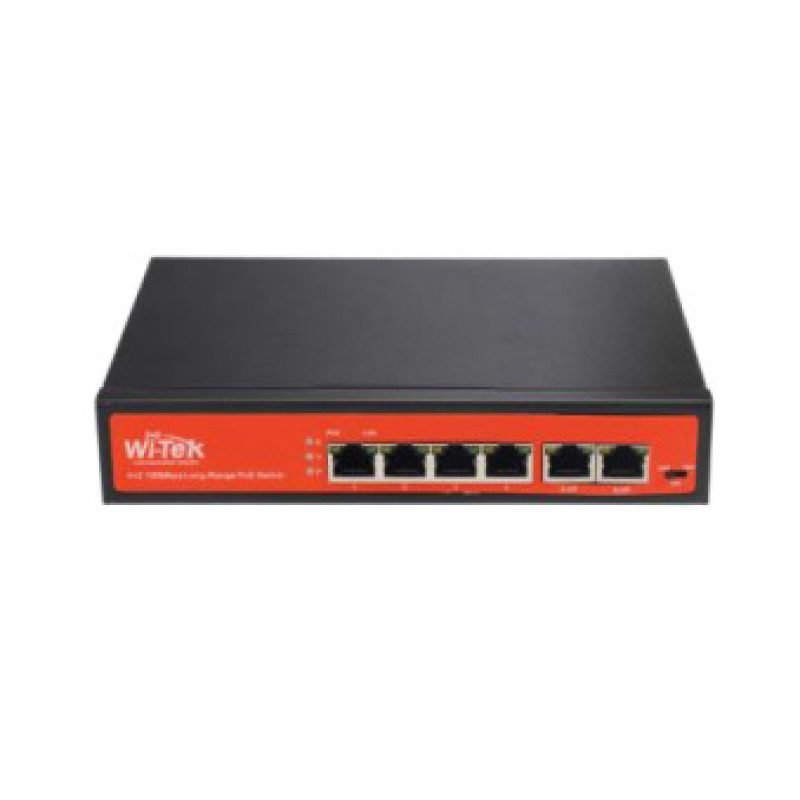 Switch PoE No administrable / PoE de Largo Alcance Hasta 250m / 4 Puertos PoE 10/100Mbps Puerto 1 Hasta 60W Puertos 23 y 4 Hasta 30W 2 Puertos 10/100Mbps Uplink / Presupuesto 65 W / Plug and Play