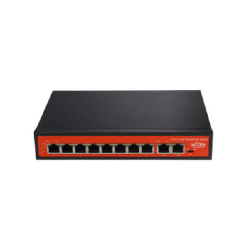 Switch PoE No administrable / PoE de Largo Alcance Hasta 250m / 8 Puertos PoE 10/100Mbps Puerto 1 Hasta 60W Puertos 2 al 8 Hasta 30W 2 Puertos Gigabit Uplink / Presupuesto 120 W / Plug and Play
