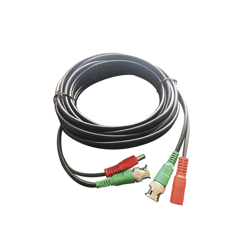 Cable coaxial  BNC RG59   Alimentación / SIAMÉS / 5 Metros / 100  COBRE / Para Cámaras 4K  / Uso interior y exterior