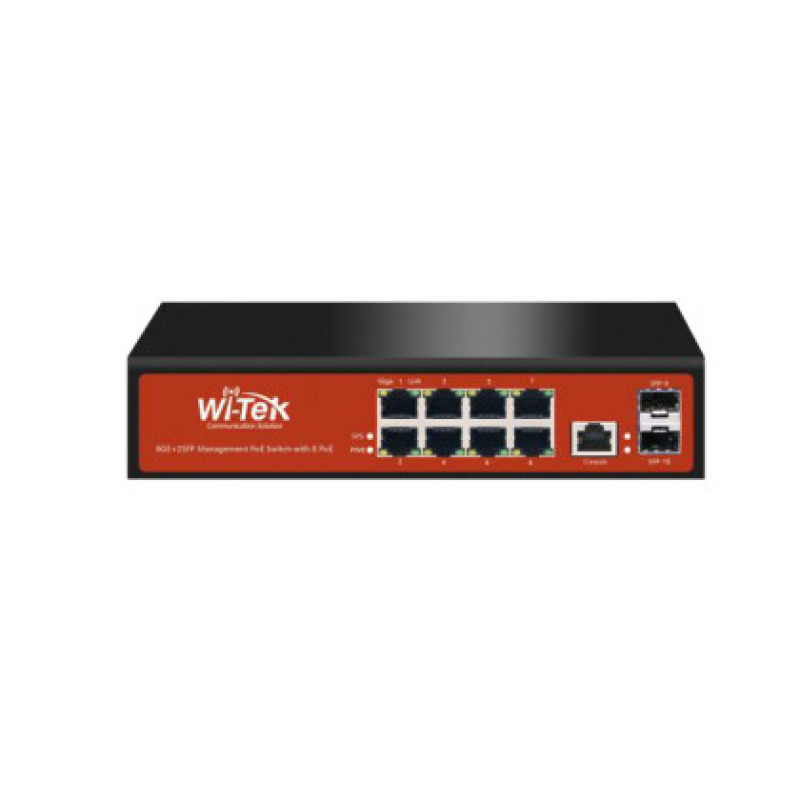 Switch Administrable de 8 puertos Gigabit Ethernet con PoE 8023 af/at y 24V Pasivo  2 SFP Gigabit 150 W