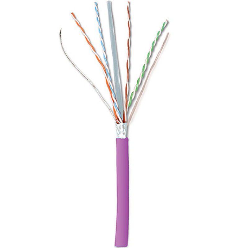 Bobina de Cable Blindado F/UTP de 4 Pares ZMAX Cat6A Soporte de Aplicaciones 10GBaseT LS0H Libre de Gases Toxicos Color Violeta 305m