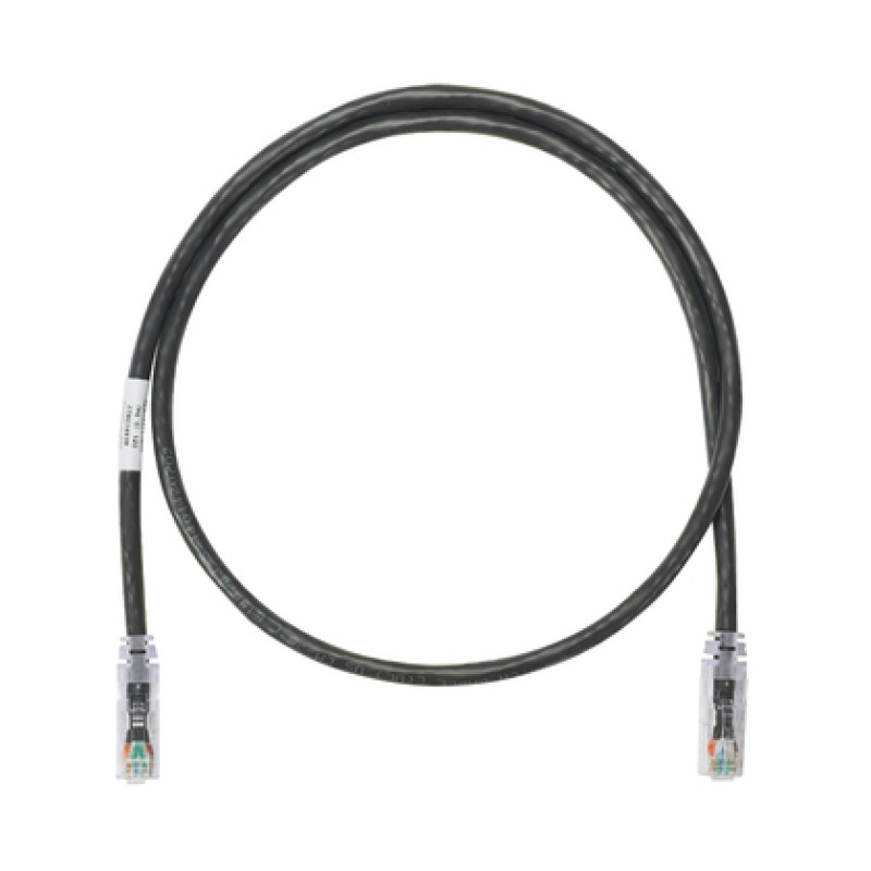 Cable de parcheo UTP Categoría 6 con plug modular en cada extremo  1 m  Negro
