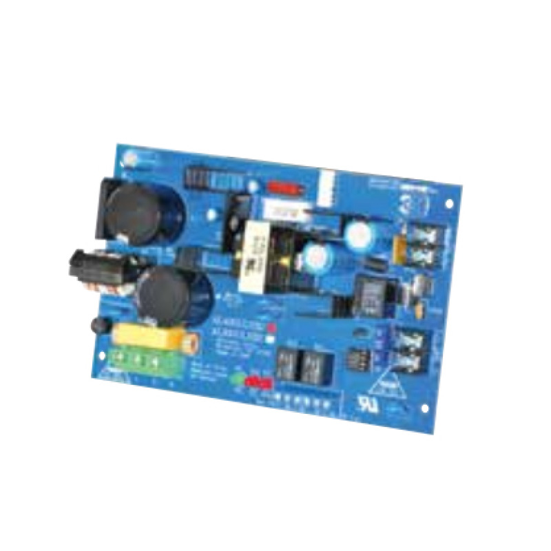 Fuente de alimentacion tipo tarjeta, salida seleccionable de 4 A@12 y 24 Vcc @ 3 A, capacidad de respaldo, reley de supervision 