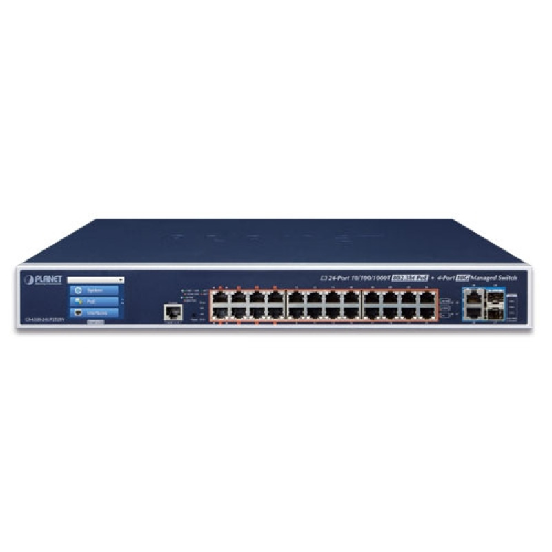 Switch Administrable L3 24 puertos Gigabit PoE 8023bt 2 puertos 10G SFP Pantalla Tactil Fuente Redundante 600W image 4