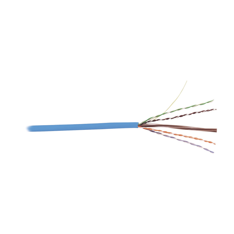 Bobina de Cable UTP Cat6 23 AWG de 4 Pares Alto Desempeño PVC CMR 305m Reelex Color Azul