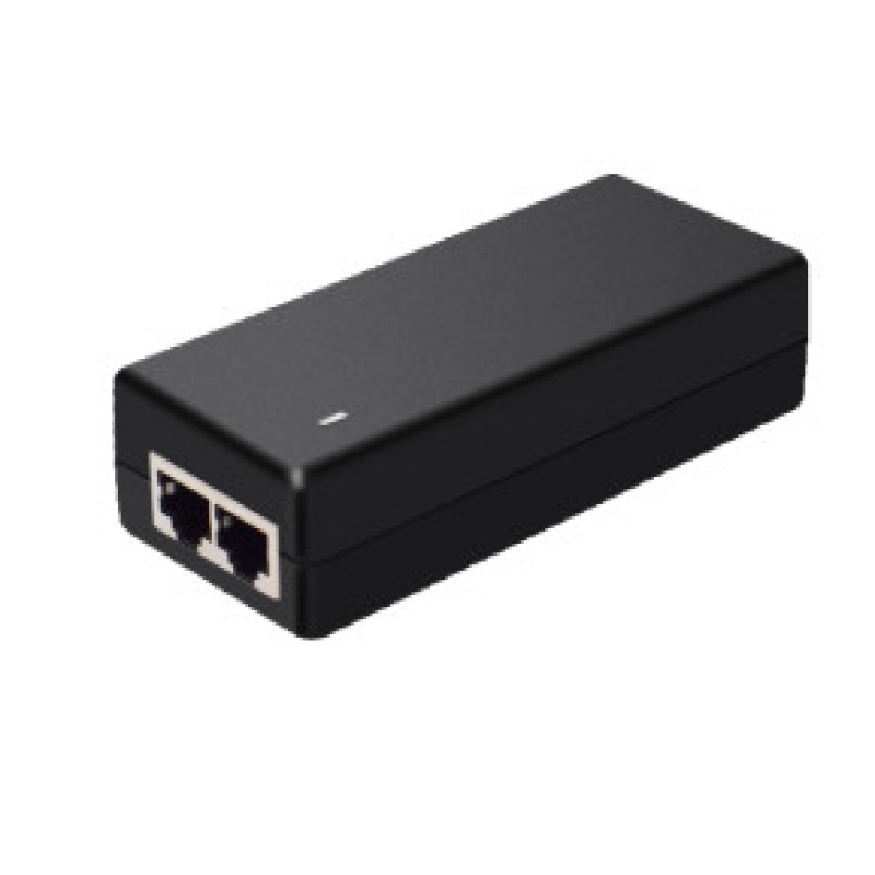 Inyector HiPoE 60 W Gigabit / Alimenta Equipos PoE 8023 af Hasta 15W  PoE at Hasta 30W  PoE bt Hasta 60W / Instalación Para Interior / Alcance de Hasta 100 metros / Plug and Play / No se Necesita Configurar