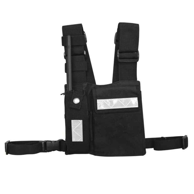 Pechera Universal Sin Logo con Soporte para Radio y Bolígrafo más Bolsa con Cinta Adherente para su Seguridad