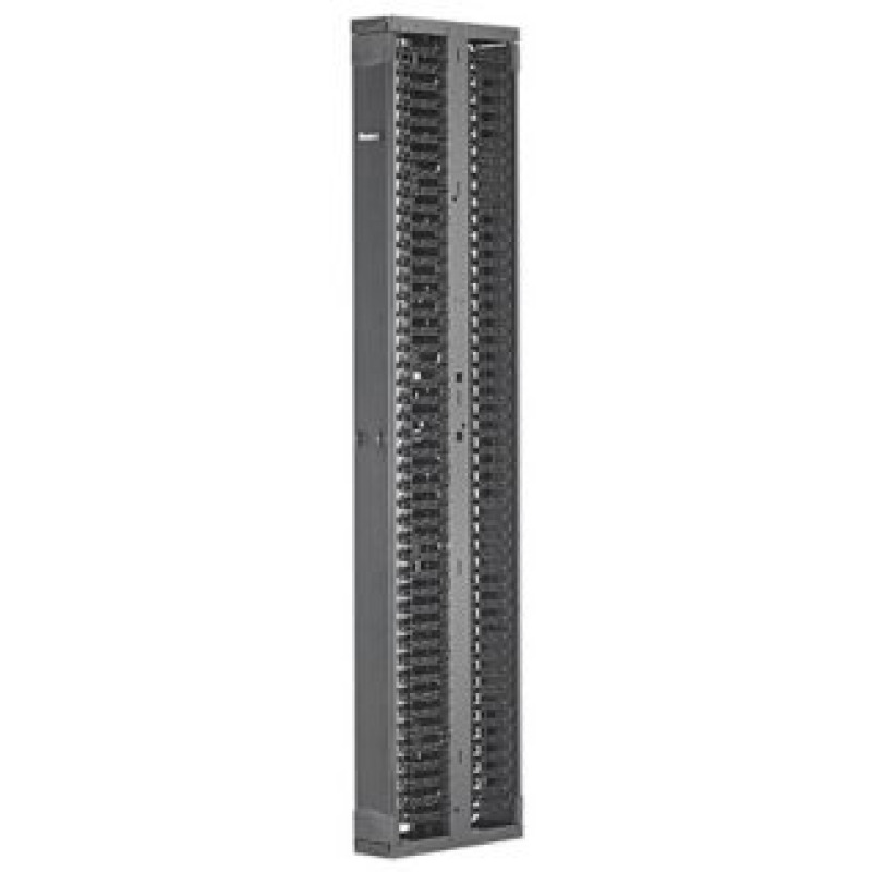 Organizador Vertical PatchRunner Doble Frontal y Posterior Para Rack Abierto de 45 Unidades 8in de Ancho Color Negro