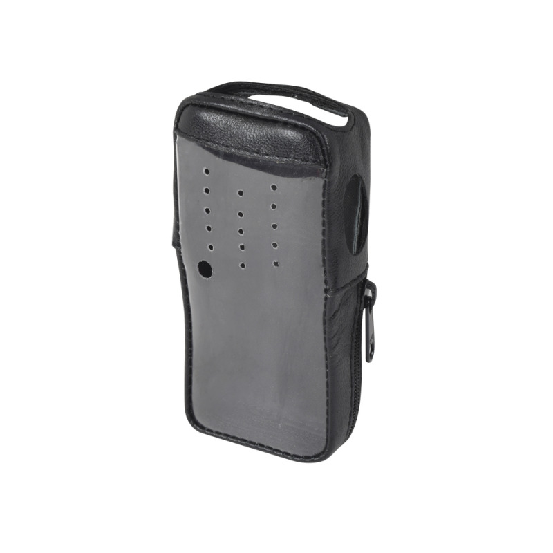Funda de Piel Reforzada Versión 2 de Fácil Acceso y Cubierta Frontal de Plástico Transparente para los Radios TK2000KV2 TK3000KV2