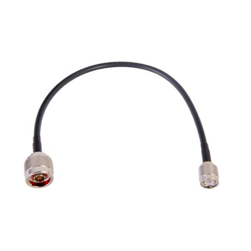 Jumper de 30 cm fabricado con cable RG58USYS conector N y conector TNC en el otro extremo