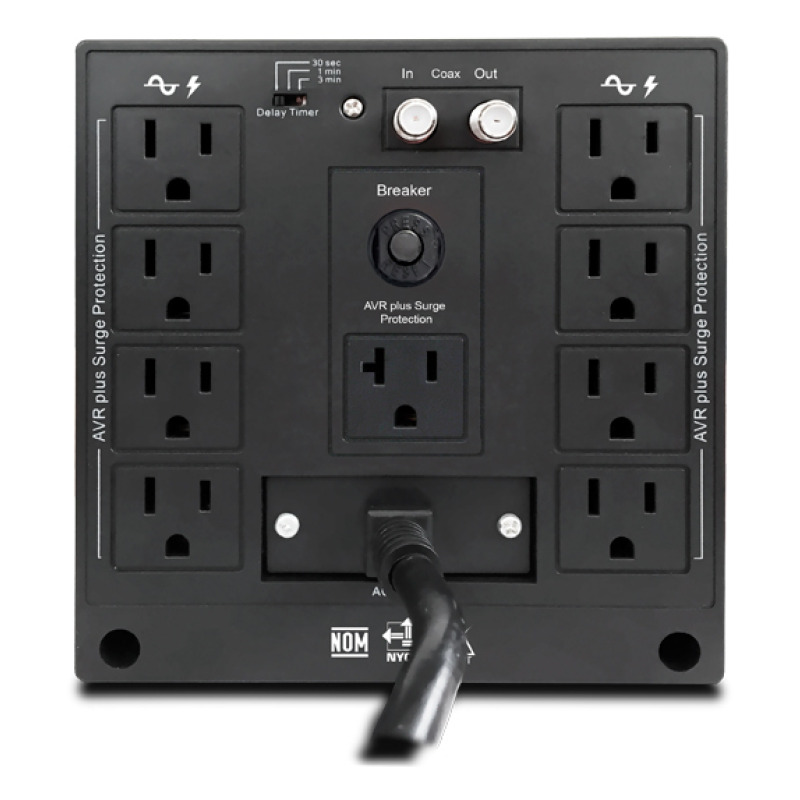 CDP R-AVR5008 - Regulador / Especial para motores y CCTV / 5000VA / 2500W / 8 Terminales de salida / 1 Terminal de salida NEMA5-20R / Retrdante a incendio image 5