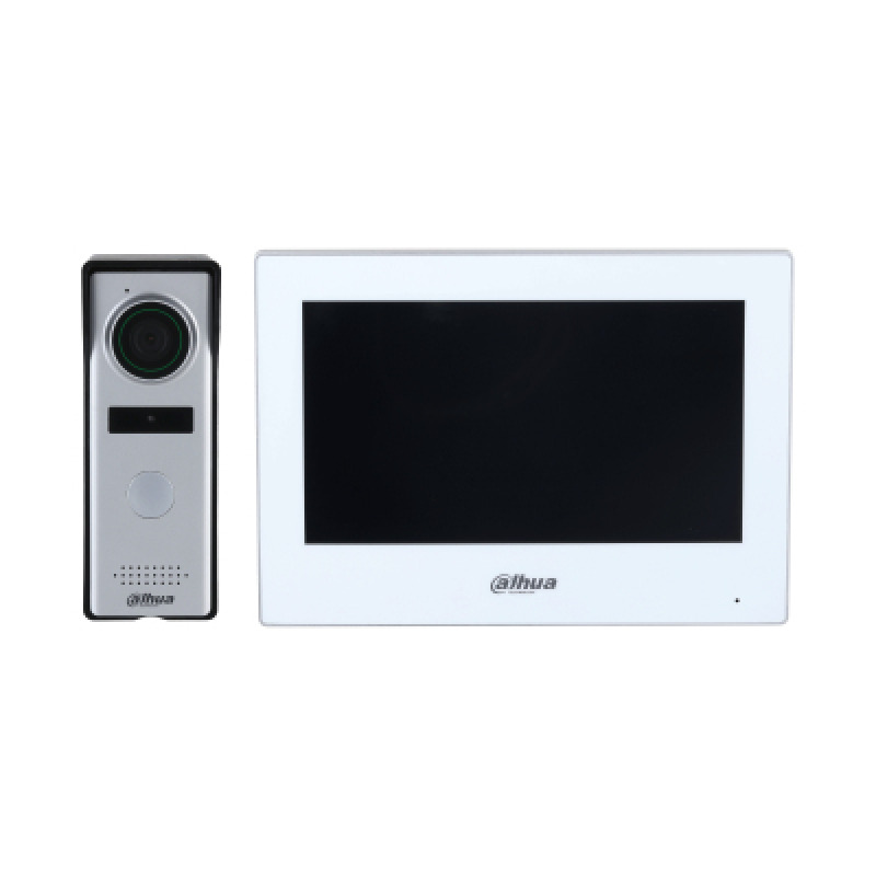 DAHUA DHI-KTH01 - Kit de Videopotero Hibrido/ Frente de Calle Analogico con Camara de 1.3 MP/ Monitor Touch de 7 Pulgadas WiFi/ 4 Hilos al Frente de Calle/ Llamada en Grupo/ 6&1 E&S de Alarma/ Soporta Camaras IP/ #LoNuevo 