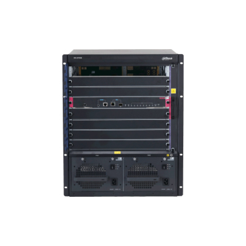 DAHUA DH-S7806 Switch Core Administrabe capa 3/ Switching 76.8Tbps/ 8640Mpps/ A prueba de rayos/ Hot Swap/ 8 Slots/6 Line Card Slots/IPv4 e IPv6 de alto rendimiento/ Admite un marco resiliente inteligente.