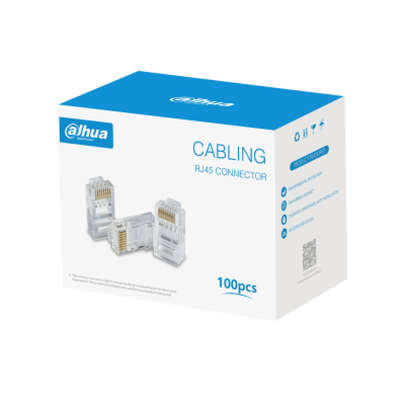 DAHUA DH-PFM976-631 - Caja con 100 Plugs RJ45 Cat6/ Chapado de Oro de 15 U"/ Clasificación de Resistencia al Fuego UL94V-2/ #LoNuevo image 3