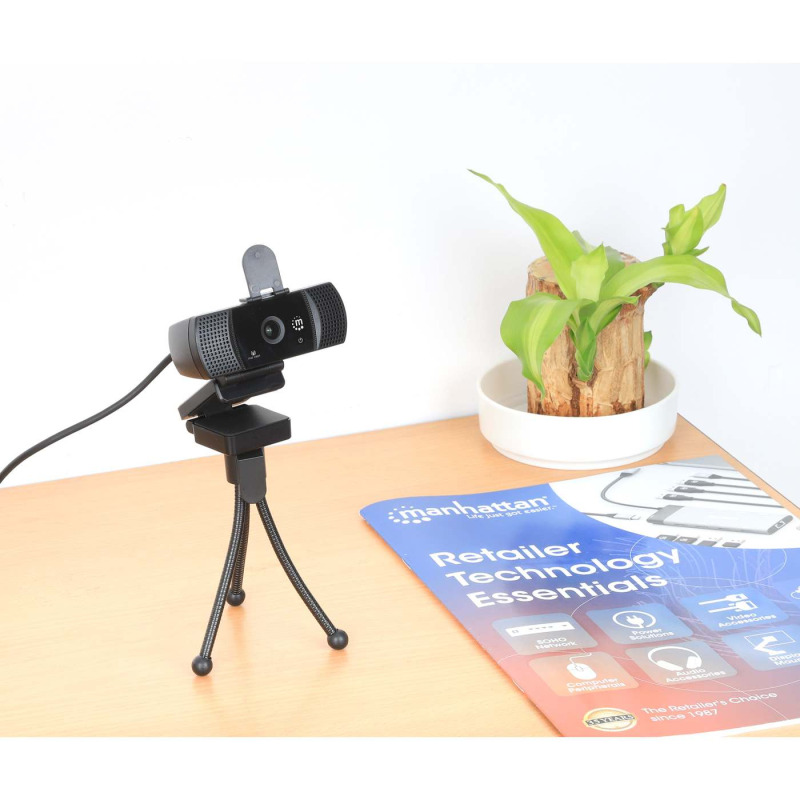 CAMARA WEB MANHATTAN FULL HD USB ROTACION 360 NEGRA image 10