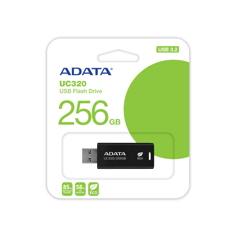 MEMORIA ADATA UC320 256GB CON CONECTOR DESLIZANTE SIN TAPA COLOR NEGRO (UC320-256G-RBK/BK) image 9