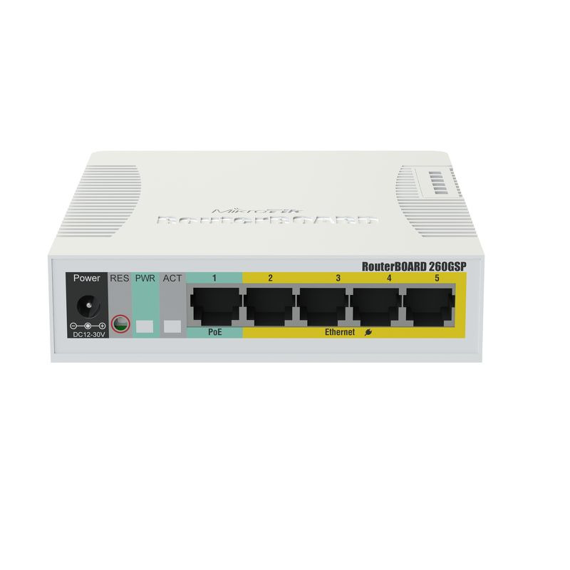 RB260GSP Switch Mikrotik 5 puertos PoE Pasivo 1in/4out Gigabit Ethernet y 1 SFP image 4