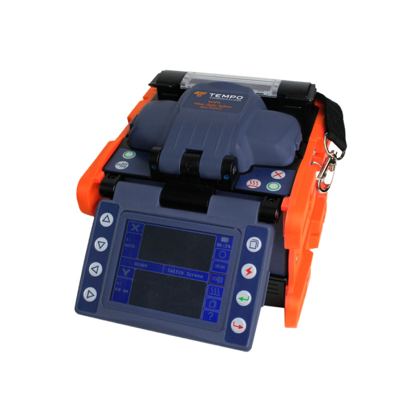 Fusionadora de Fibra Óptica de Alineación Activa por Revestimiento con 4 Motores con Perdida Típica SM 002 dB MM 004 dB con Pantalla Touch