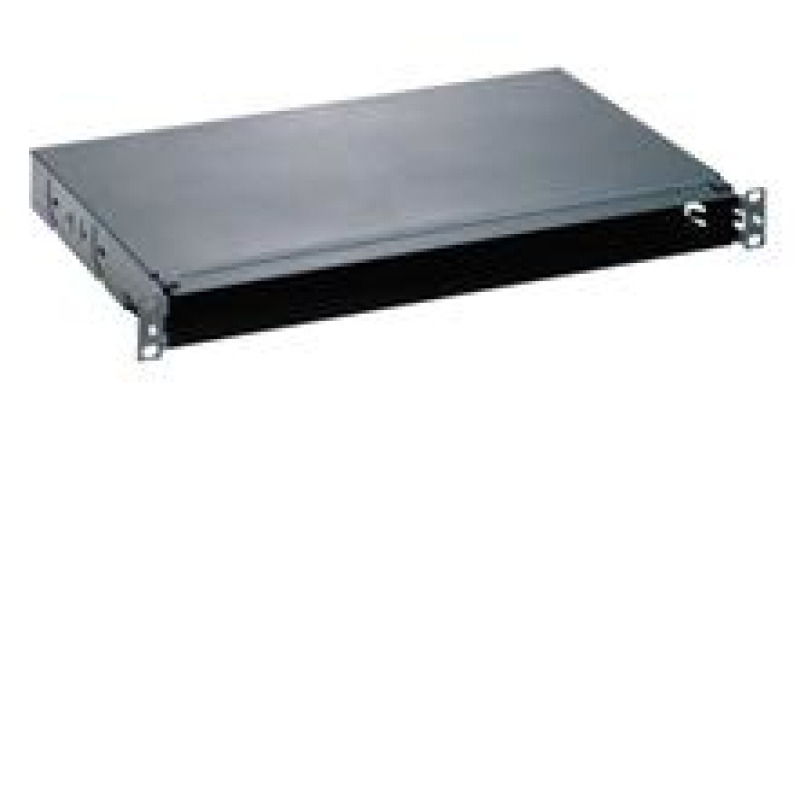 Panel de Distribución de Fibra Óptica Acepta 4 Casetes QuickNet o Placas FAP/FMP con Panel CFAPPBL1 No Incluido Bandeja Fija Hasta 96 Fibras Color Negro 1UR