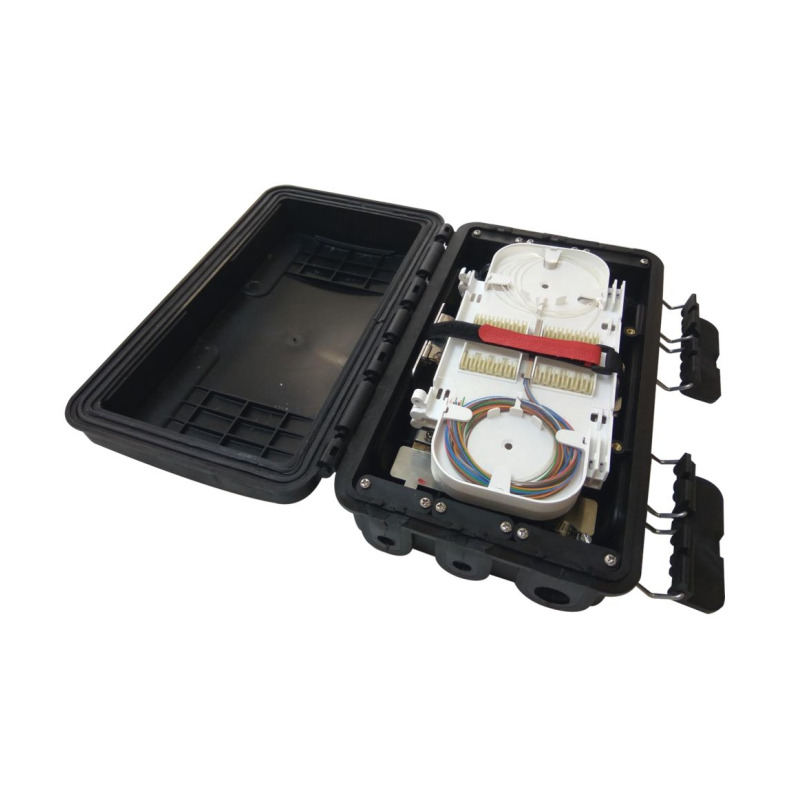 Caja de Distribución de Fibra Óptica Hasta 96 Empalmes Exterior IP65 Color Negro