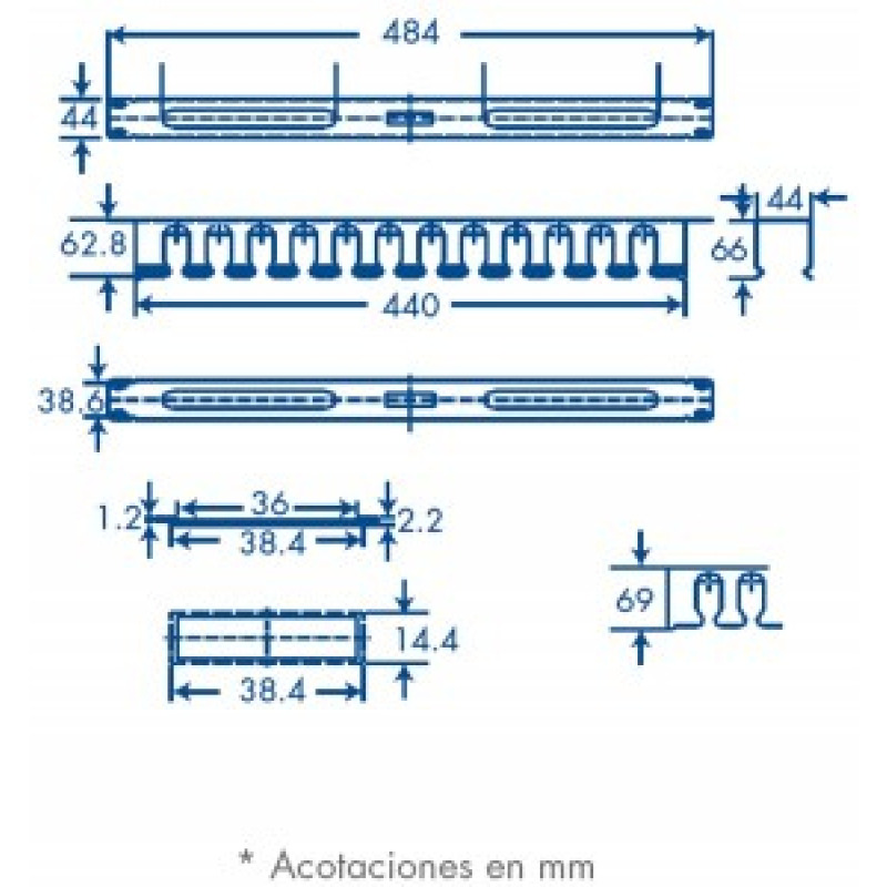 Organizador de cables horizontal de 19 1UR image 4
