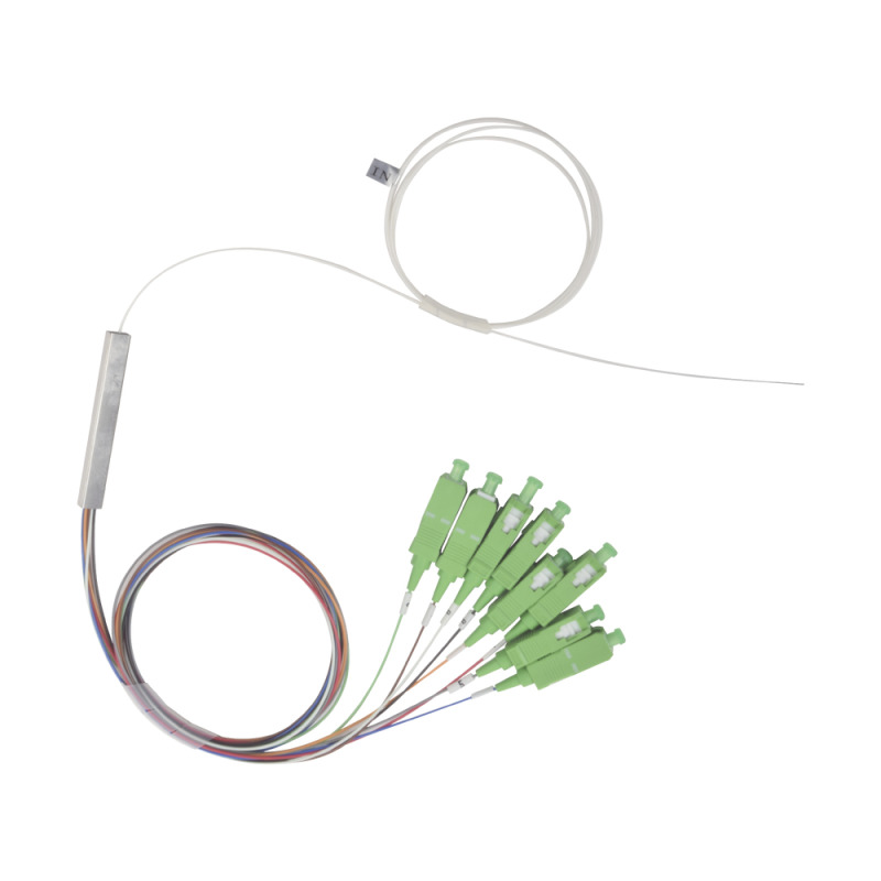 Splitter Divisor Óptico tipo PLC de 1x8 conectores SC/APC de salida