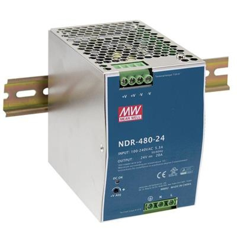 Fuente de Poder Industrial de 480W salida 48 Vcc para montaje en riel Din