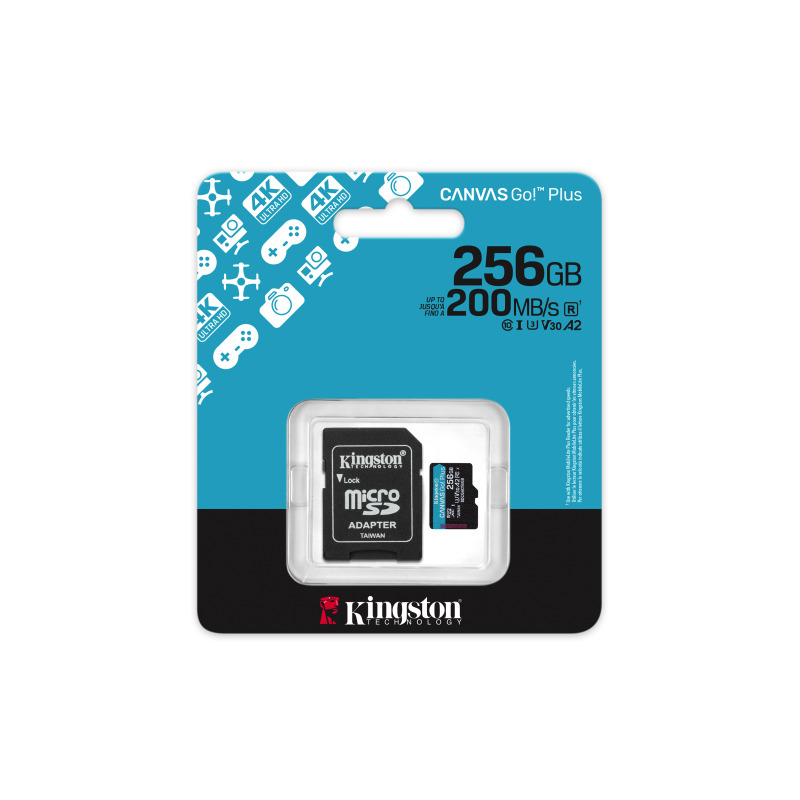 MEMORIA FLASH MICRO SD KINGSTON SDXC CANVAS GO PLUS 256GB 200MB/S UHS-I U3 V30 C/ADAPTADOR (SDCG4/256GB) image 6