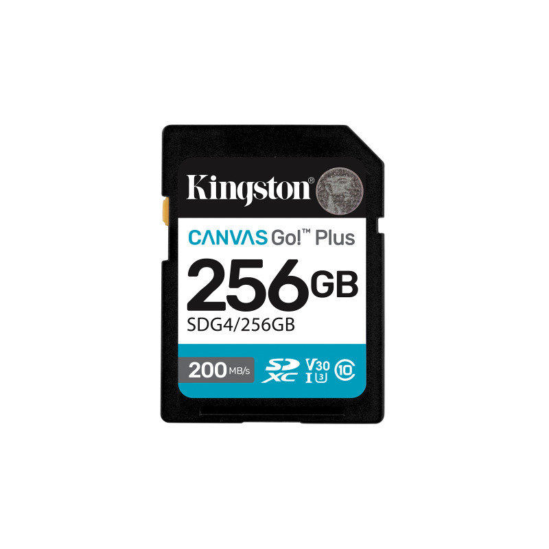 MEMORIA FLASH SD KINGSTON SDXC CANVAS GO PLUS 256GB 200MB/S C10 UHS-I U3 V30 (SDG4/256GB)