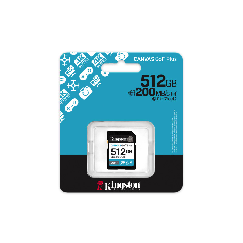 MEMORIA FLASH SD KINGSTON SDXC CANVAS GO PLUS 512GB 200MB/S C10 UHS-I U3 V30 (SDG4/512GB) image 3