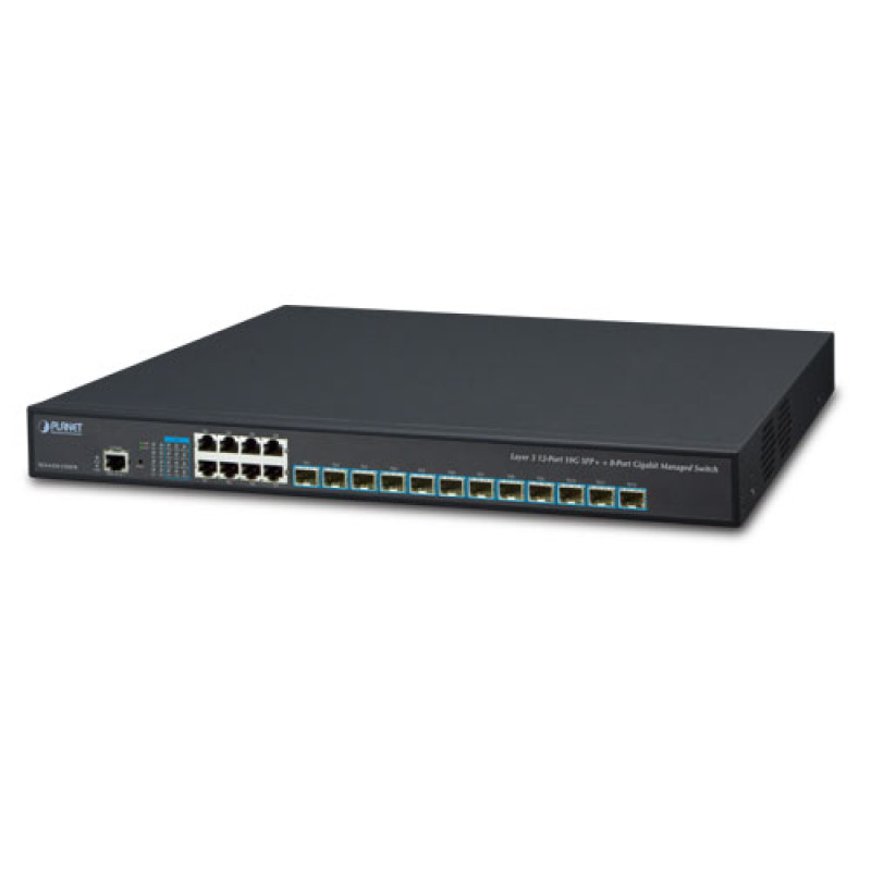 Switch Administrable Layer 3 12Puertos 10G SFP 8Puertos 10/100/1000T C/Fuente Redundante AC