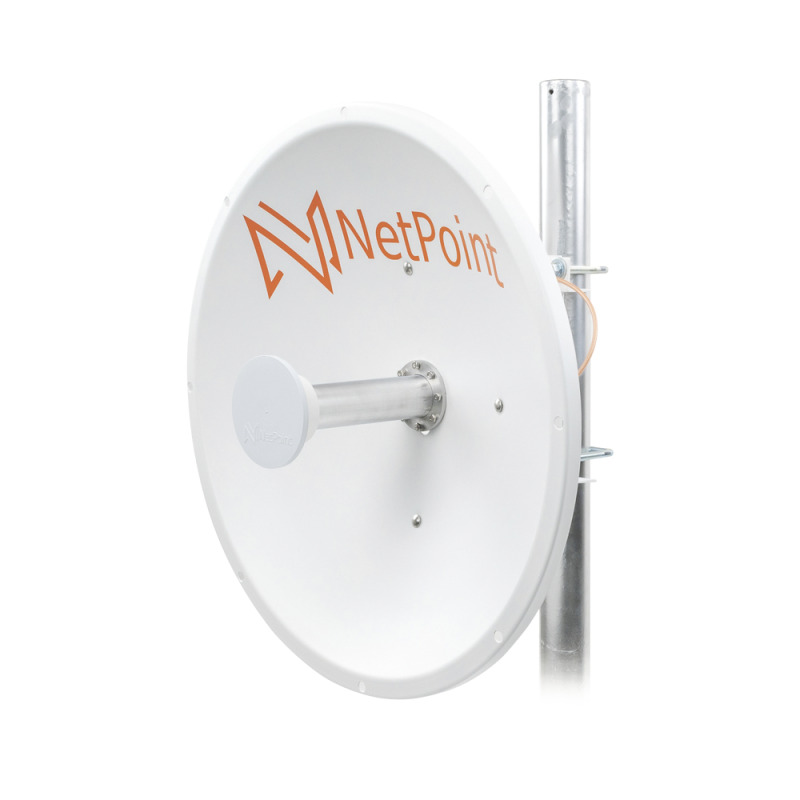 Antena Direccional de alto rendimiento / diámetro  de 60 cm / 4964 GHz / Ganancia 30 dBi / SLANT de 45  y 90  / Ideal para 30 km / Conector NHembra / Montaje  y jumpers incluidos