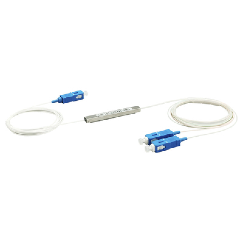 Splitter Divisor Óptico tipo PLC de 1x2 conectores SC/UPC