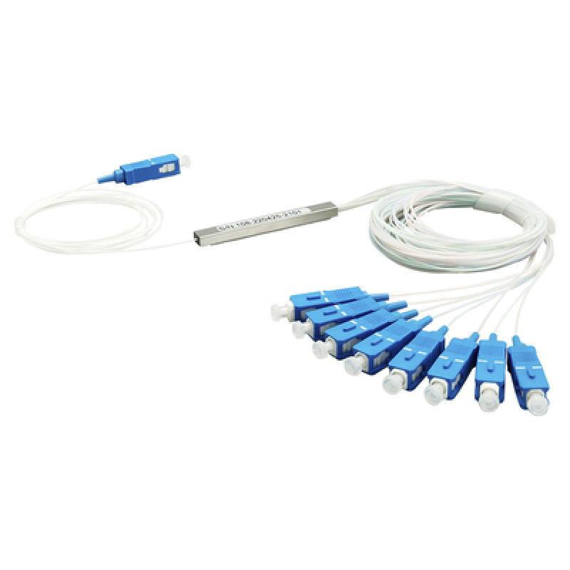 Splitter Divisor Óptico tipo PLC 1x8 conectores SC/UPC