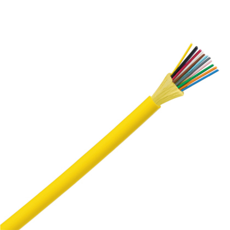 Cable de Fibra Óptica de 24 hilos Monomodo OS2 9/125 Interior Tight Buffer 900um No Conductiva Dieléctrica OFNP Plenum Precio Por Metro