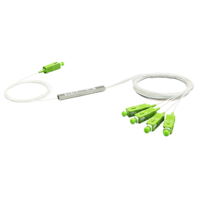 Splitter Divisor Óptico tipo PLC 1x4 conectores SC/APC