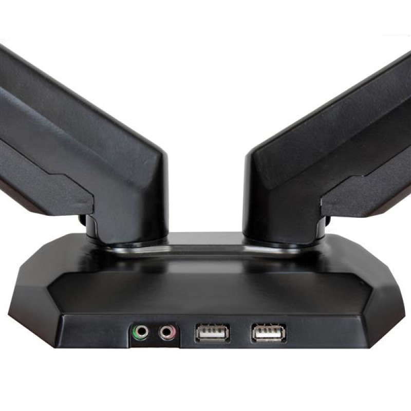 Base Startech ARMSLIMDUO para Dos Monitores con Hub USB de 2 Puertos y Pass-Through de Audio - Movimiento Articulado Total - Altura ajustable - 2 image 2